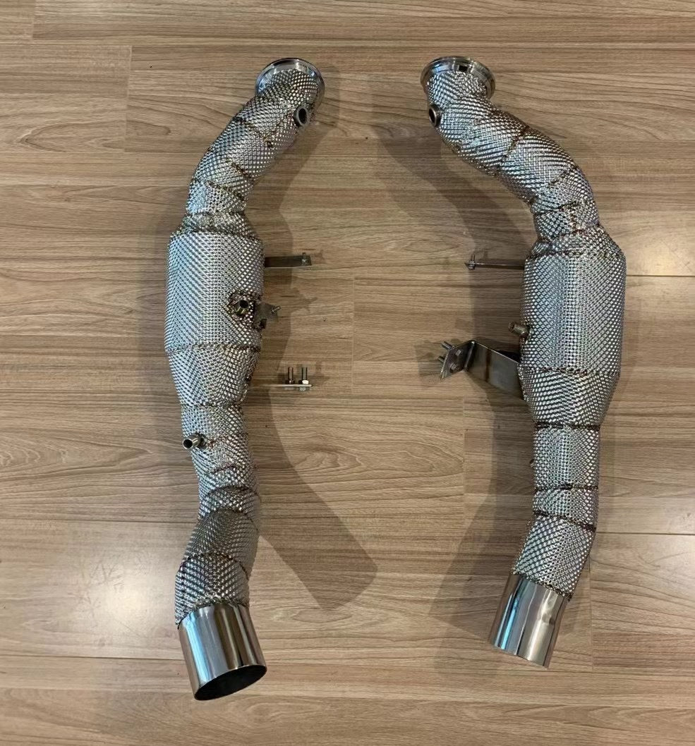 High Performance downpipes with heat shields for Maserati Ghibli/Levante 3.0T